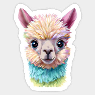 Colorful Baby Lama Sticker